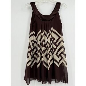 VTG Pleated Women Sleeveless Dress S Geometric Fairy Boho Dress Y2K Whimsigoth